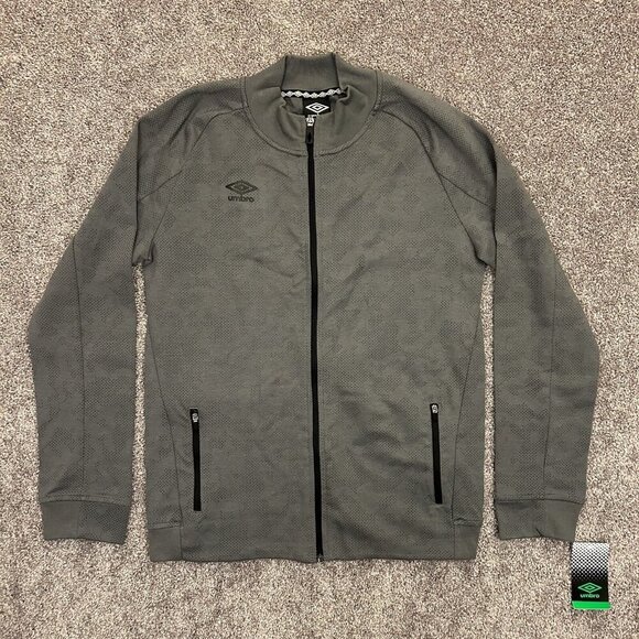 Umbro Kids Tech Soccer Full Zip Jacket Size XL (16/18) Gray Zipped Pockets NWT - Picture 2 of 14